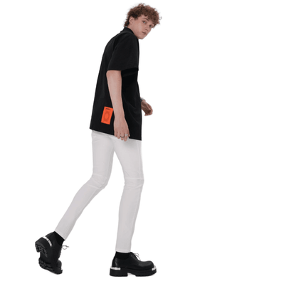 Plaid&Plain Men's White Skinny Stretchy Chinos| Slim Fit Slacks Tapered Trousers - Plaid&Plain-7301-White-28X28