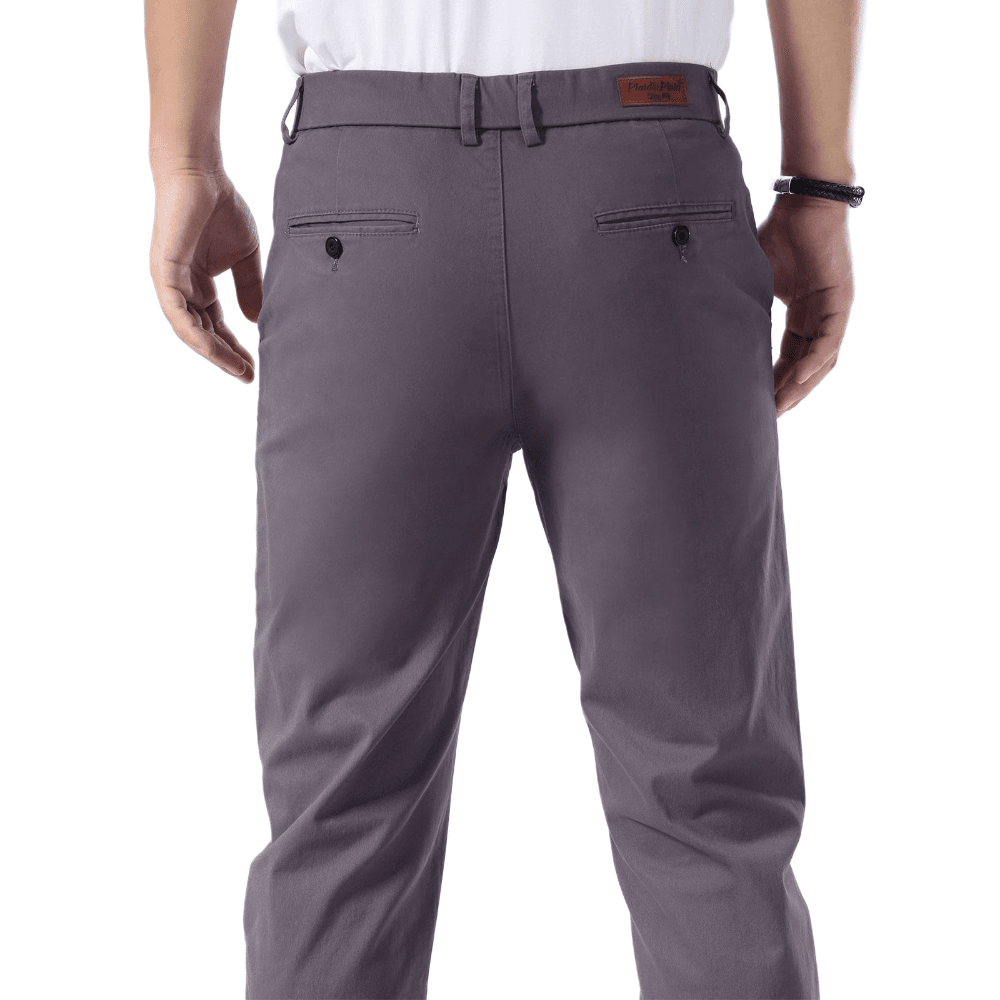 Plaid&Plain Grey Men’s Slim - Fit Chinos| Men’s Tapered Chino Pants - Plaid&Plain-8801-Grey-27X28