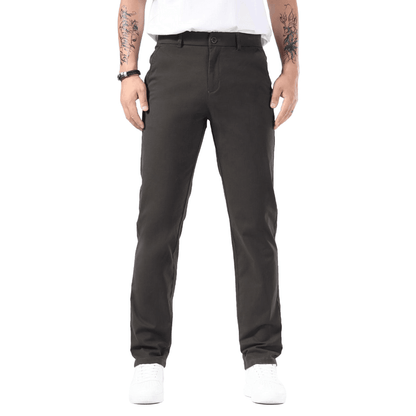 Plaid&Plain Charcoal Men’s Slim - Fit Chinos| Men’s Tapered Chino Pants - Plaid&Plain-8801-Charcoal-27X28